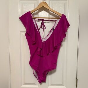 Vibrant Pink Ruffled One-Piece Swimsuit